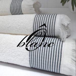 Pack Serviette Continentale - Blanc (rayure Gris) – Image 2