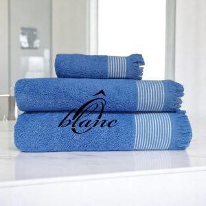 Pack Serviette Continentale - Bleu (rayure blanche) – Image 1