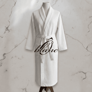Peignoir de Bain en Nid d'abeille 100% coton - Blanc – Image 1