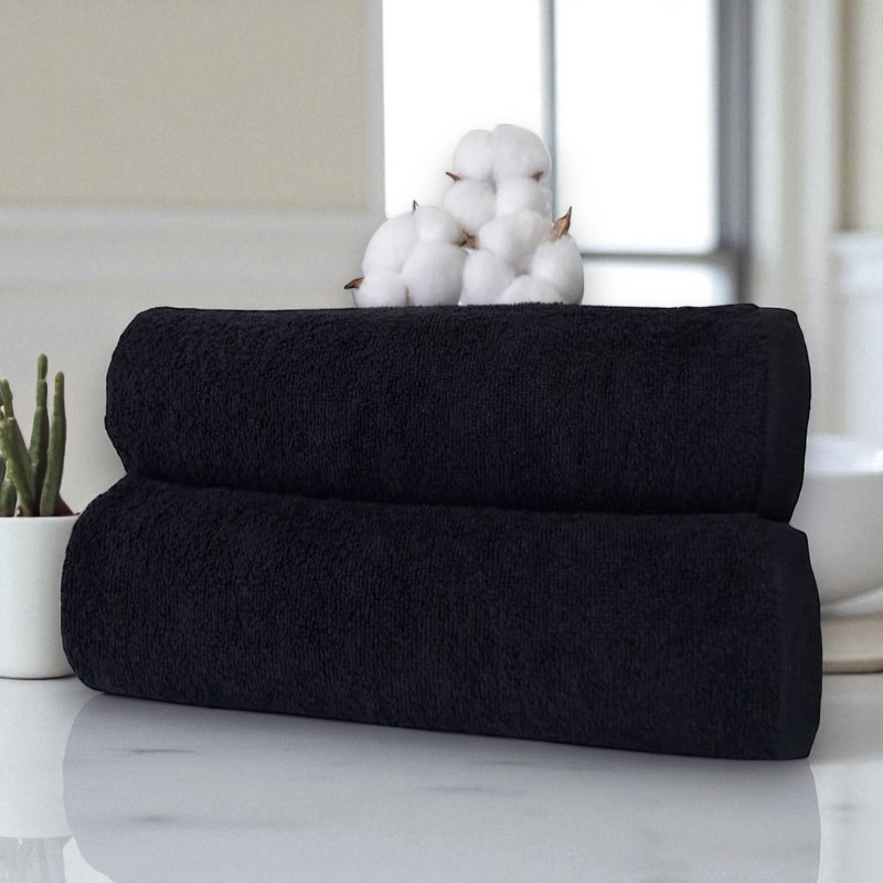 Pack 5 serviettes 50x90cm - couleurs Noir