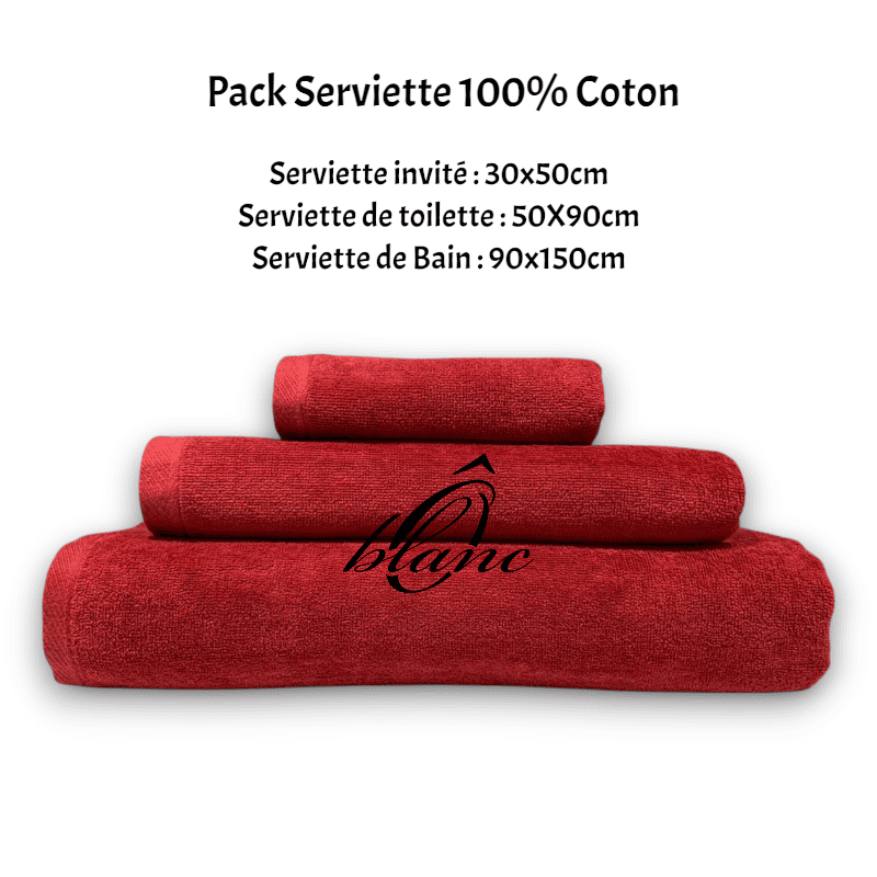 Pack Serviette Velours - Bordeaux