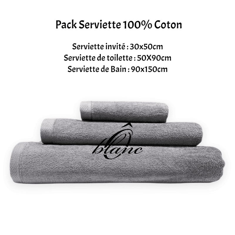 Pack Serviette Velours - Gris