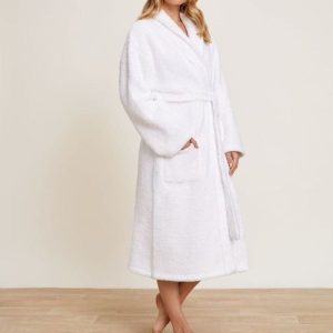 Peignoir de bain bouclette col châle 100% Coton Blanc - 500gsm – Image 1