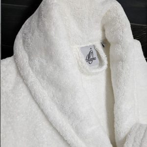 Peignoir de bain bouclette col châle 100% Coton Blanc - 500gsm – Image 3