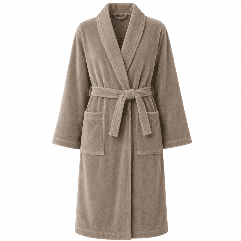 Peignoir de bain col châle Velours 100% Coton - 460gsm -Taupe