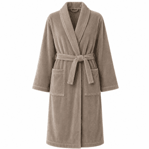Peignoir de bain col châle Velours 100% Coton - 460gsm -Taupe – Image 1