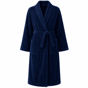 Peignoir de bain col châle Velours 100% Coton - 460gsm - Bleu Nuit – Image 1