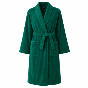 Peignoir de bain col châle Velours 100% Coton - 460gsm - Vert Émeraude – Image 1