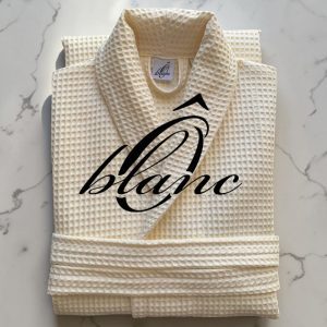 Peignoir de Bain en Nid d'abeille 100% coton - Blanc Cassé – Image 1