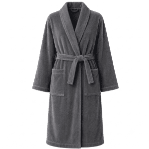 Peignoir de bain col châle Velours 100% Coton - 460gsm - Gris – Image 1