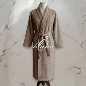 Peignoir de Bain en Nid d'abeille 100% coton - Taupe – Image 1